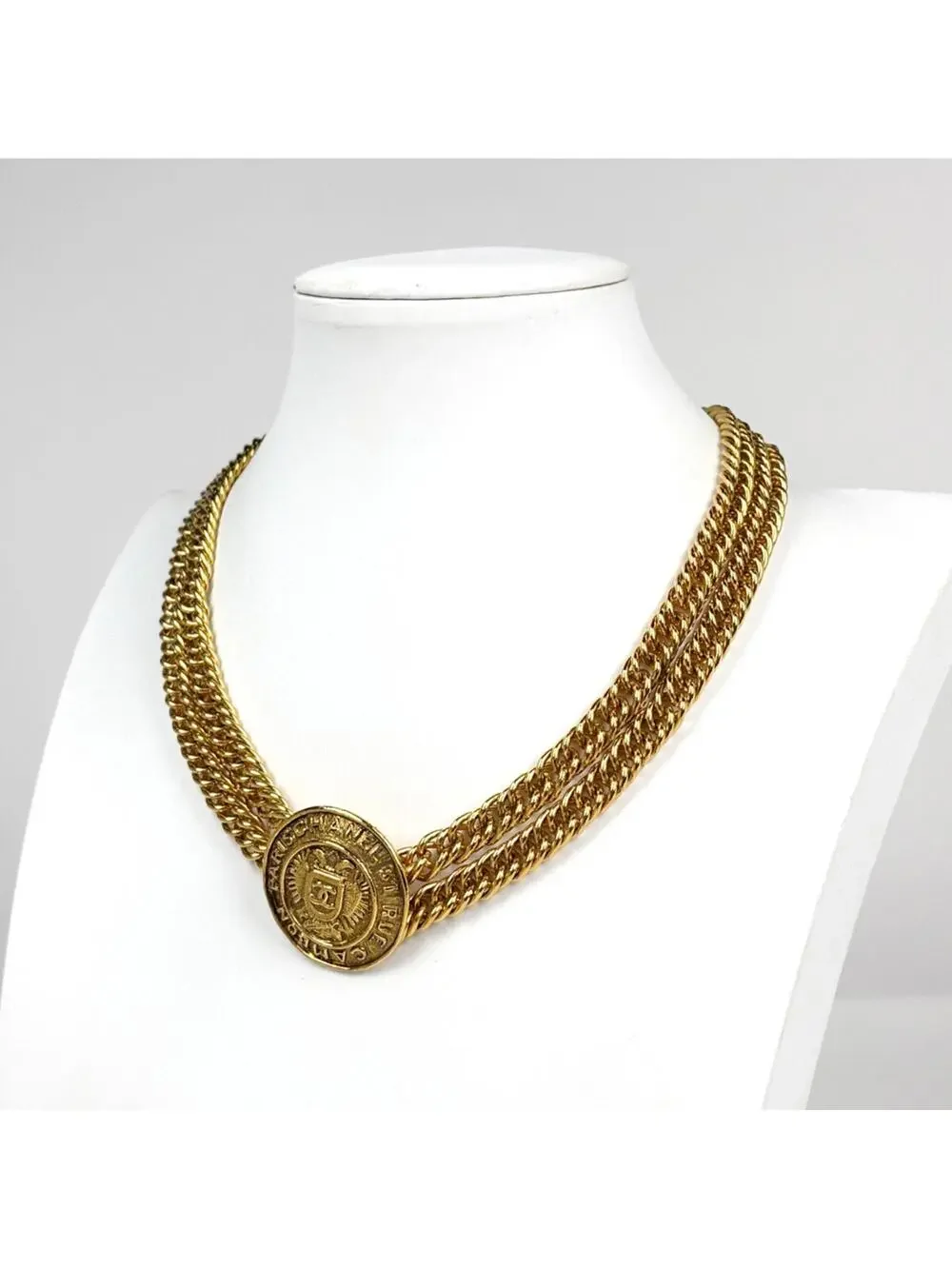 Chanel Cc Logo Pendant Necklace Metal #327522C14B